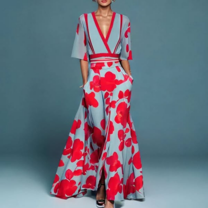 Fiona - Chic Floral Long-Sleeve Dress